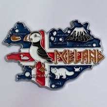 Carregar imagem no visualizador da galeria, Imã Islândia - Imã Geladeira Islândia em Metal com Mapa, Bandeira, Cidades e Símbolos