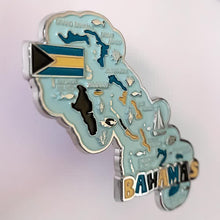 Carregar imagem no visualizador da galeria, Imã Bahamas - Imã Geladeira Metal Bahamas com Mapa, Bandeira, Cidades e Símbolos