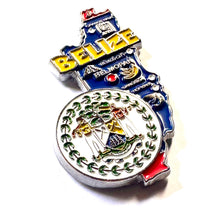 Carregar imagem no visualizador da galeria, Imã Belize - Imã Geladeira Metal Belize com Mapa, Bandeira, Cidades e Símbolos