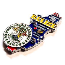 Carregar imagem no visualizador da galeria, Imã Belize - Imã Geladeira Metal Belize com Mapa, Bandeira, Cidades e Símbolos