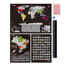Carregar imagem no visualizador da galeria, Megacombo Mapa Raspadinha - Mapa Mundi Raspar + Mapa Brasil + Passeios e Experiências + Adesivos Pins