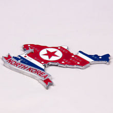 Carregar imagem no visualizador da galeria, Imã Coréia do Norte - Imã Geladeira Coréia do Norte em Metal com Mapa, Bandeira, Cidades e Símbolos