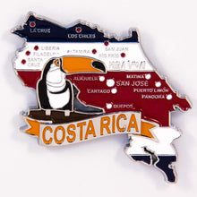 Carregar imagem no visualizador da galeria, Imã Costa Rica - Imã Geladeira Costa Rica com Mapa, Bandeira, Cidades e Símbolos