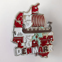 Carregar imagem no visualizador da galeria, Imã Dinamarca - Imã Geladeira Dinamarca em Metal com Mapa, Bandeira, Cidades e Símbolos