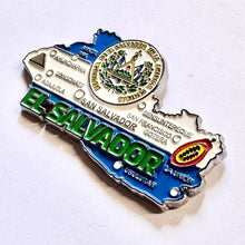 Carregar imagem no visualizador da galeria, Imã El Salvador - Imã Geladeira Metal El Salvador com Mapa, Bandeira, Cidades e Símbolos