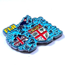 Carregar imagem no visualizador da galeria, Imã Ilhas Fiji - Imã Geladeira Fiji em Metal com Mapa, Bandeira e Símbolos (Cópia)