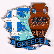 Carregar imagem no visualizador da galeria, Imã Grécia - Imã Geladeira Grécia em Metal com Mapa, Bandeira, Cidades e Símbolos