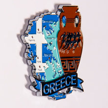 Carregar imagem no visualizador da galeria, Imã Grécia - Imã Geladeira Grécia em Metal com Mapa, Bandeira, Cidades e Símbolos