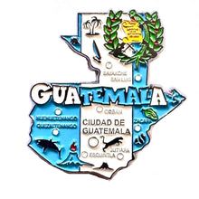 Carregar imagem no visualizador da galeria, Imã Guatemala - Imã Geladeira Metal Guatemala com Mapa, Bandeira, Cidades e Símbolos