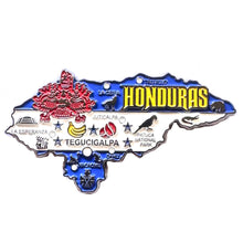 Carregar imagem no visualizador da galeria, Imã Honduras - Imã Geladeira Metal Honduras com Mapa, Bandeira, Cidades e Símbolos