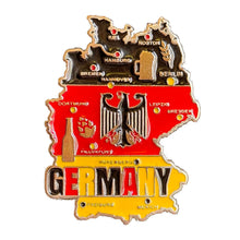 Carregar imagem no visualizador da galeria, Imã Alemanha - Imã Geladeira Alemanha em Metal com Mapa, Bandeira, Cidades e Símbolos