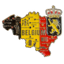 Carregar imagem no visualizador da galeria, Imã Bélgica - Imã Geladeira Bélgica em Metal com Mapa, Bandeira, Cidades e Símbolos