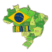 Carregar imagem no visualizador da galeria, Imã Brasil - Imã de Geladeira Brasil em Metal com Mapa, Bandeira e Estados