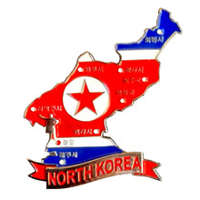Carregar imagem no visualizador da galeria, Imã Coréia do Norte - Imã Geladeira Coréia do Norte em Metal com Mapa, Bandeira, Cidades e Símbolos