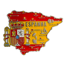 Carregar imagem no visualizador da galeria, Imã Espanha - Imã Geladeira Espanha em Metal com Mapa, Bandeira, Cidades e Símbolos