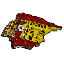 Carregar imagem no visualizador da galeria, Imã Espanha - Imã Geladeira Espanha em Metal com Mapa, Bandeira, Cidades e Símbolos