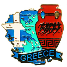Carregar imagem no visualizador da galeria, Imã Grécia - Imã Geladeira Grécia em Metal com Mapa, Bandeira, Cidades e Símbolos
