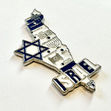 Carregar imagem no visualizador da galeria, Imã Israel - Imã Geladeira Israel em Metal com Mapa, Bandeira, Cidades e Símbolos