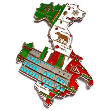 Carregar imagem no visualizador da galeria, Imã Itália - Imã Geladeira Itália em Metal com Mapa, Bandeira, Cidades e Símbolos
