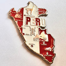 Carregar imagem no visualizador da galeria, Imã Peru - Imã Geladeira Peru em Metal com Mapa, Bandeira, Cidades e Símbolos