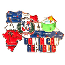 Carregar imagem no visualizador da galeria, Imã República Dominicana - Imã Geladeira República Dominicana com Mapa, Bandeira, Cidades e Símbolos
