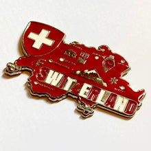 Carregar imagem no visualizador da galeria, Imã Suíça - Imã Geladeira Suíça em Metal com Mapa, Bandeira, Cidades e Símbolos