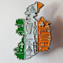 Carregar imagem no visualizador da galeria, Imã Irlanda - Imã Geladeira Irlanda em Metal com Mapa, Bandeira, Cidades e Símbolos
