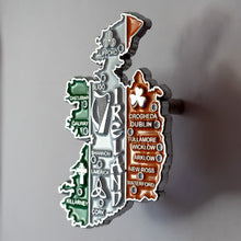 Carregar imagem no visualizador da galeria, Imã Irlanda - Imã Geladeira Irlanda em Metal com Mapa, Bandeira, Cidades e Símbolos