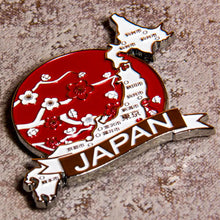 Carregar imagem no visualizador da galeria, Imã Japão - Imã Geladeira Japão em Metal com Mapa, Bandeira, Cidades e Símbolos