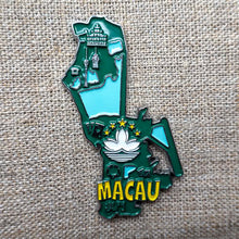 Carregar imagem no visualizador da galeria, Imã Macau - Imã Geladeira Macau em Metal com Mapa, Bandeira, Capital e Símbolos