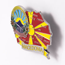 Carregar imagem no visualizador da galeria, Imã Macedônia do Norte - Imã Geladeira Macedônia do Norte em Metal com Mapa, Bandeira, Cidades e Símbolos