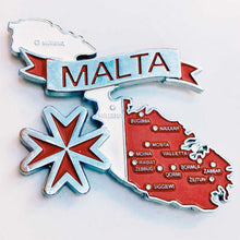 Carregar imagem no visualizador da galeria, Imã Malta - Imã Geladeira Malta em Metal com Mapa, Bandeira, Cidades e Símbolos