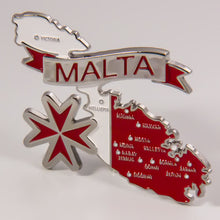 Carregar imagem no visualizador da galeria, Imã Malta - Imã Geladeira Malta em Metal com Mapa, Bandeira, Cidades e Símbolos
