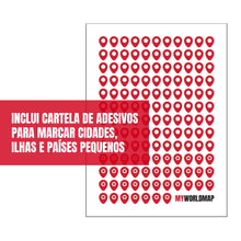 Carregar imagem no visualizador da galeria, Megacombo Mapa Raspadinha - Mapa Mundi Raspar + Mapa Brasil + Maravilhas da Arquitetura + Adesivos Pins