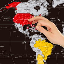 Carregar imagem no visualizador da galeria, Combo Mapa Raspadinha - Mapa Mundi Raspar + Mapa Brasil + Adesivo Pins - Prata