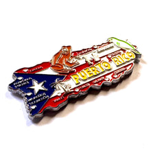 Carregar imagem no visualizador da galeria, Imã Puerto Rico - Imã Geladeira Metal Puerto Rico com Mapa, Bandeira, Cidades e Símbolos