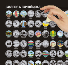 Carregar imagem no visualizador da galeria, Megacombo Mapa Raspadinha - Mapa Mundi Raspar + Mapa Brasil + Passeios e Experiências + Adesivos Pins