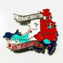 Carregar imagem no visualizador da galeria, Imã Sint Maarten - Imã Geladeira Sint Maarten com Mapa, Bandeira, Cidades e Símbolos