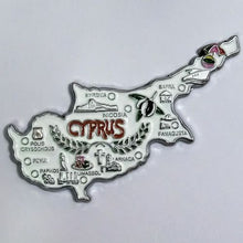 Carregar imagem no visualizador da galeria, Imã Chipre - Imã Geladeira Chipre em Metal com Mapa, Bandeira, Cidades e Símbolos