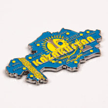 Carregar imagem no visualizador da galeria, Imã Cazaquistão - Imã Geladeira Cazaquistão em Metal com Mapa, Bandeira, Cidades e Símbolos