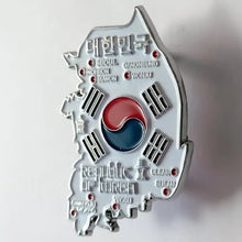 Carregar imagem no visualizador da galeria, Imã Coréia do Sul - Imã Geladeira Coréia do Sul em Metal com Mapa, Bandeira, Cidades e Símbolos