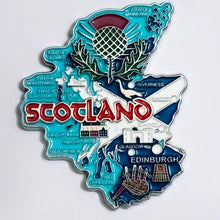 Carregar imagem no visualizador da galeria, Imã Escócia - Imã Geladeira Escócia em Metal com Mapa, Bandeira, Cidades e Símbolos