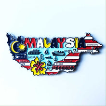 Carregar imagem no visualizador da galeria, Imã Malásia - Imã Geladeira Malásia em Metal com Mapa, Bandeira, Cidades e Símbolos