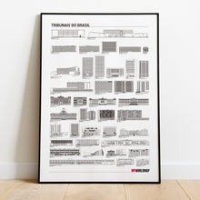 Carregar imagem no visualizador da galeria, Pôster Lista de Tribunais do Brasil - Arte para Escritório de Advocacia - Estilo Minimalista - A2