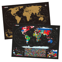 Carregar imagem no visualizador da galeria, Mapa de Raspadinha Flags - Dourado - Mapa de Raspar Viagens com 253 Bandeiras - A2