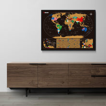 Carregar imagem no visualizador da galeria, Mapa de Raspadinha Flags - Dourado - Mapa de Raspar Viagens com 253 Bandeiras - A2