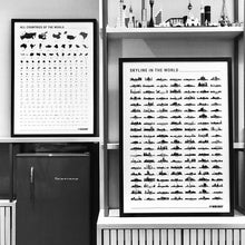 Carregar imagem no visualizador da galeria, Pôster Skylines de Cidades do Mundo - Estilo Minimalista - A2