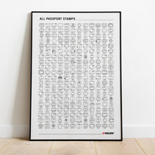 Carregar imagem no visualizador da galeria, Pôster Carimbos de Passaporte de Todos os Países do Mundo - Estilo Minimalista - A2