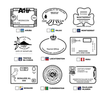 Carregar imagem no visualizador da galeria, Pôster Carimbos de Passaporte de Todos os Países do Mundo - Estilo Minimalista - A2