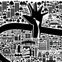 Carregar imagem no visualizador da galeria, Pôster Mapa Iconográfico de São Paulo - Estilo Minimalista - A2